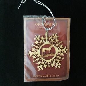 Christmas ornament laser cut wood Kentucky horse NWT snowflake made in USA art